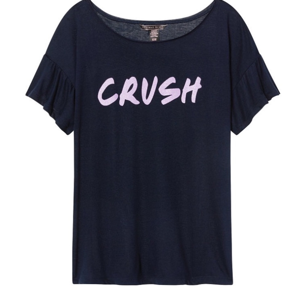 NWT Victoria’s Secret Lounge Graphic Ruffle Tee